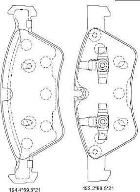 Asimco KD7549 - Brake Pad Set, disc brake autospares.lv