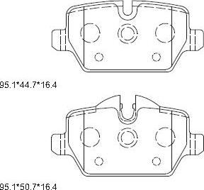 Asimco KD7546 - Brake Pad Set, disc brake autospares.lv