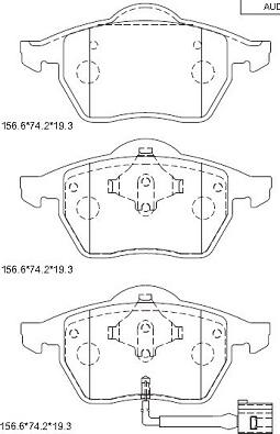 Asimco KD7559 - Brake Pad Set, disc brake autospares.lv