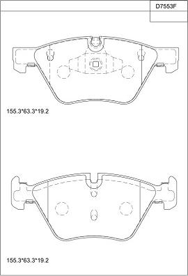 Asimco KD7553F - Brake Pad Set, disc brake autospares.lv