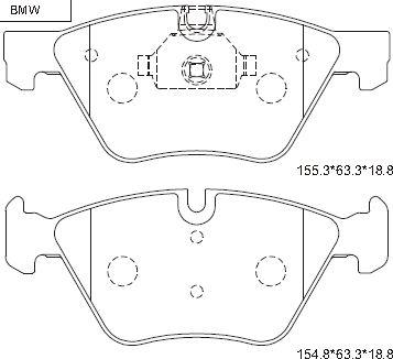 Asimco KD7553 - Brake Pad Set, disc brake autospares.lv