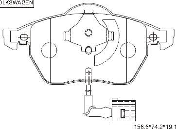 Asimco KD7564 - Brake Pad Set, disc brake autospares.lv