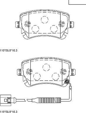Asimco KD7581 - Brake Pad Set, disc brake autospares.lv