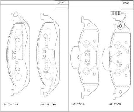 Asimco KD7587 - Brake Pad Set, disc brake autospares.lv