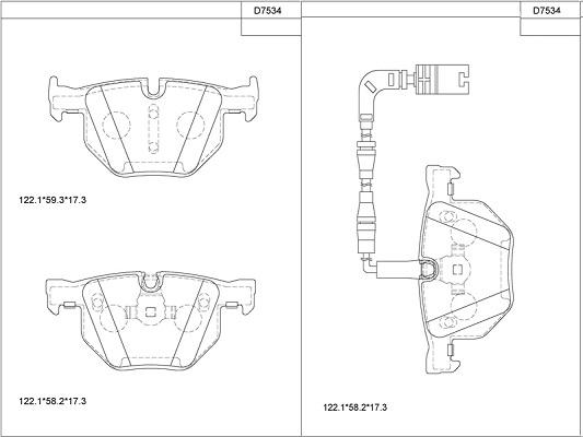 Asimco KD7534 - Brake Pad Set, disc brake autospares.lv