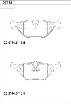 Asimco KD7538 - Brake Pad Set, disc brake autospares.lv