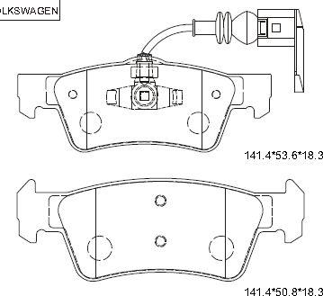 Asimco KD7532 - Brake Pad Set, disc brake autospares.lv