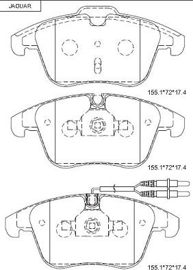 Asimco KD7575 - Brake Pad Set, disc brake autospares.lv