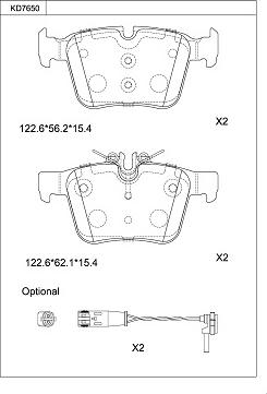 Asimco KD7650 - Brake Pad Set, disc brake autospares.lv