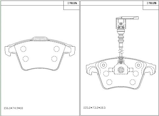 Asimco KD7011F - Brake Pad Set, disc brake autospares.lv