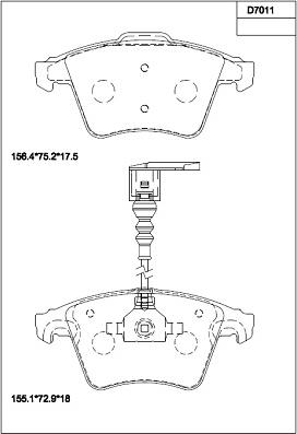 Asimco KD7011 - Brake Pad Set, disc brake autospares.lv