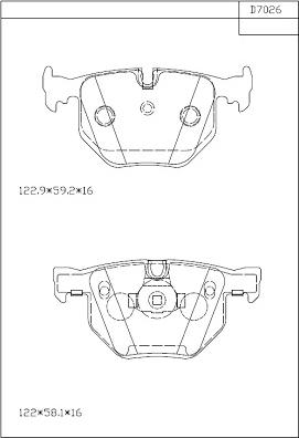 Asimco KD7026 - Brake Pad Set, disc brake autospares.lv