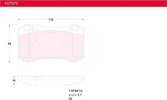 Asimco KD7072 - Brake Pad Set, disc brake autospares.lv