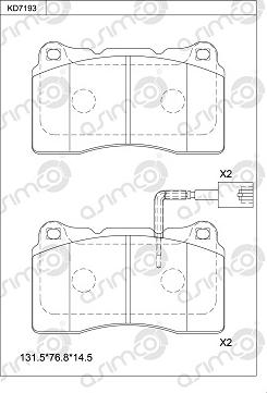 Asimco KD7193 - Brake Pad Set, disc brake autospares.lv