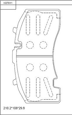 Asimco KD7811 - Brake Pad Set, disc brake autospares.lv