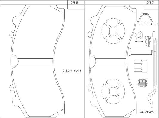 Asimco KD7817 - Brake Pad Set, disc brake autospares.lv