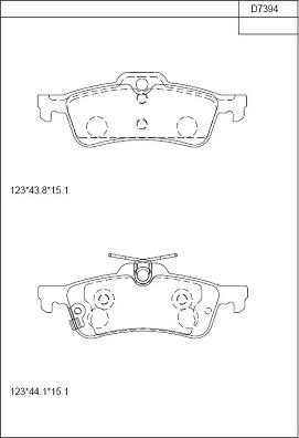 Asimco KD7394 - Brake Pad Set, disc brake autospares.lv