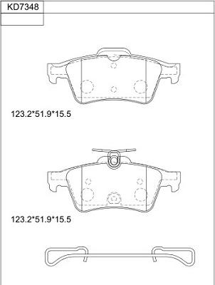 Asimco KD7348 - Brake Pad Set, disc brake autospares.lv