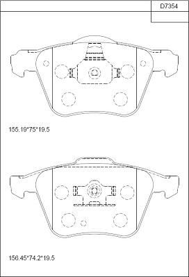 Asimco KD7354 - Brake Pad Set, disc brake autospares.lv