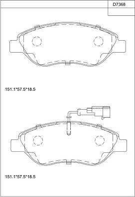 Asimco KD7368 - Brake Pad Set, disc brake autospares.lv