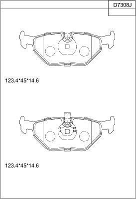 Asimco KD7308 - Brake Pad Set, disc brake autospares.lv