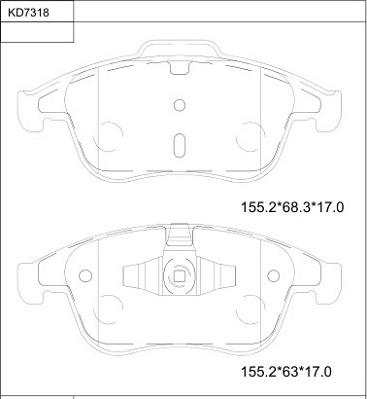 Asimco KD7318 - Brake Pad Set, disc brake autospares.lv