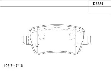 Asimco KD7384 - Brake Pad Set, disc brake autospares.lv