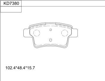 Asimco KD7380 - Brake Pad Set, disc brake autospares.lv