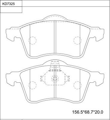 Asimco KD7325 - Brake Pad Set, disc brake autospares.lv