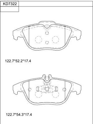 Asimco KD7322 - Brake Pad Set, disc brake autospares.lv