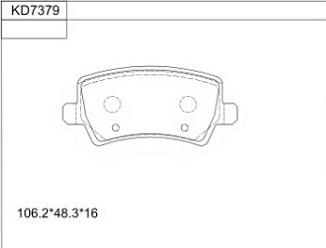 Asimco KD7379 - Brake Pad Set, disc brake autospares.lv