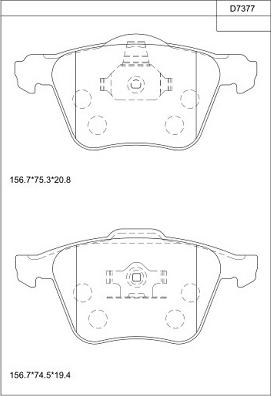 Asimco KD7377 - Brake Pad Set, disc brake autospares.lv