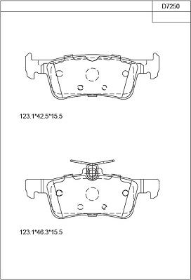 Asimco KD7250 - Brake Pad Set, disc brake autospares.lv