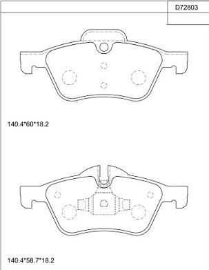 Asimco KD72803 - Brake Pad Set, disc brake autospares.lv