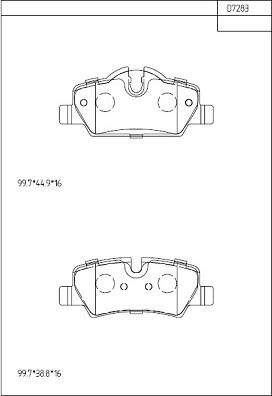 Asimco KD7283 - Brake Pad Set, disc brake autospares.lv