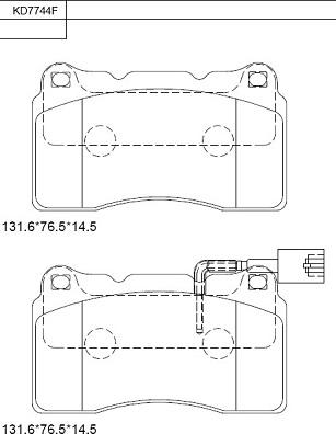 Asimco KD7744F - Brake Pad Set, disc brake autospares.lv