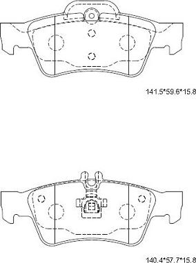 Asimco KD7741 - Brake Pad Set, disc brake autospares.lv