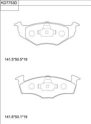 Asimco KD7753D - Brake Pad Set, disc brake autospares.lv