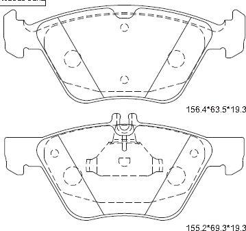 Asimco KD7762 - Brake Pad Set, disc brake autospares.lv