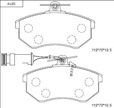 Asimco KD7700 - Brake Pad Set, disc brake autospares.lv