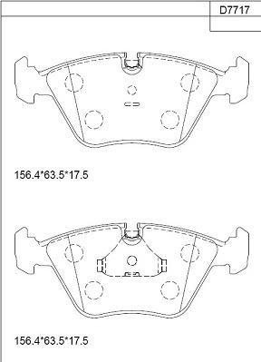 Asimco KD7717 - Brake Pad Set, disc brake autospares.lv