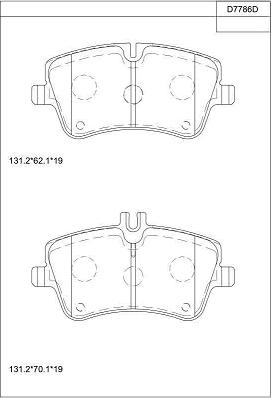 Asimco KD7786D - Brake Pad Set, disc brake autospares.lv