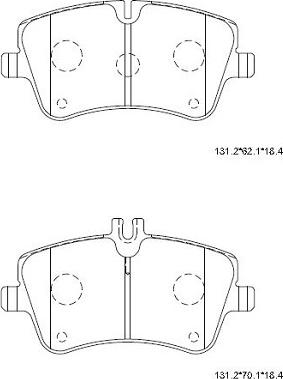 Asimco KD7786 - Brake Pad Set, disc brake autospares.lv