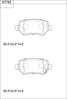 Asimco KD7782 - Brake Pad Set, disc brake autospares.lv