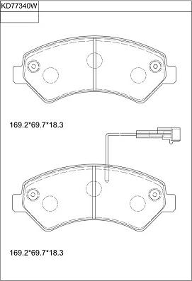 Asimco KD77340W - Brake Pad Set, disc brake autospares.lv