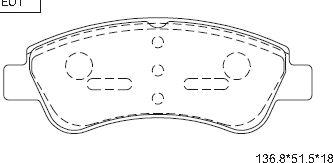 Asimco KD7734 - Brake Pad Set, disc brake autospares.lv