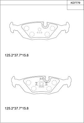 Asimco KD7779 - Brake Pad Set, disc brake autospares.lv