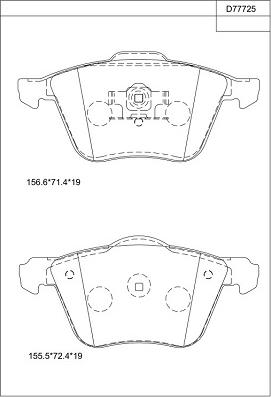 Asimco KD77725 - Brake Pad Set, disc brake autospares.lv