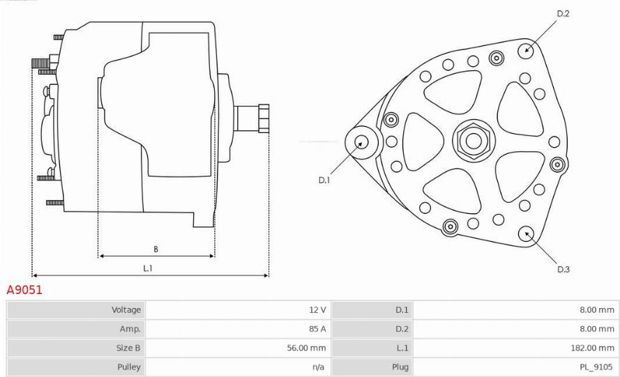 AS-PL A9051 - Alternator autospares.lv