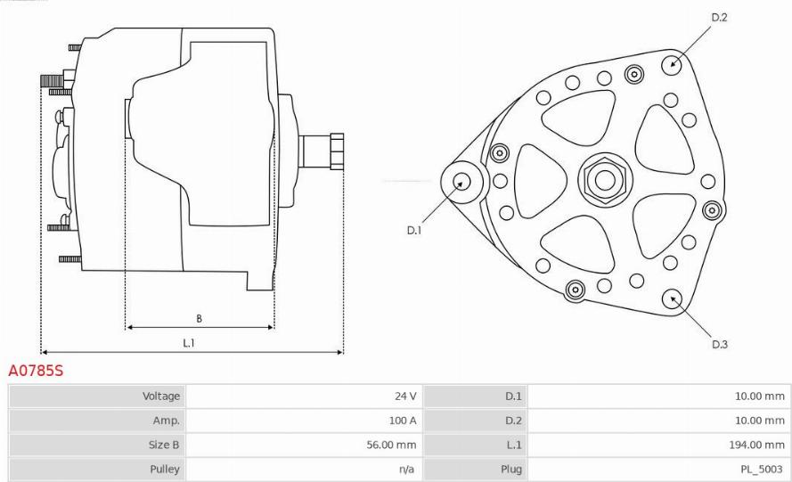 AS-PL A0785S - Alternator autospares.lv